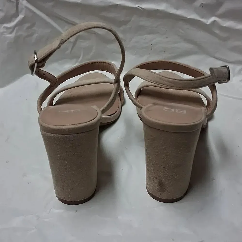 BP. Classic Nude Block Heel Sandals with Ankle Strap Size 8 Preowned